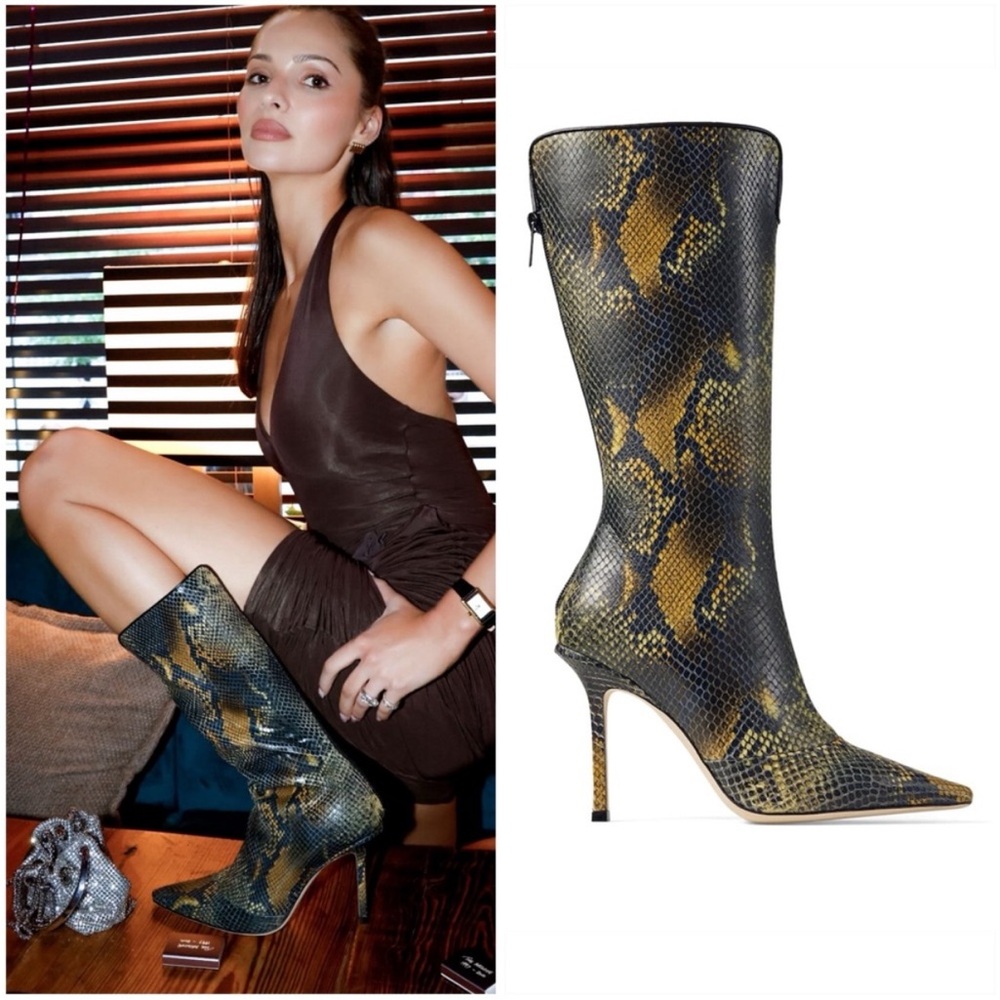 New JIMMY CHOO Archive Collection Python Print Boots $1,795